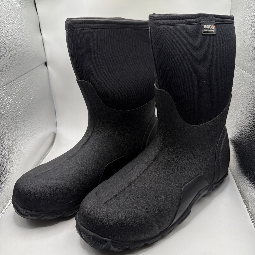 Bogs Men's Comfortable Waterproof Classic Regular‎ Mid Boot - Black, Size10